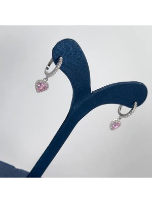Livora Jewelry 925 Ayar Gümüş Pembe Kuvars Taşlı Kadın Küpe
