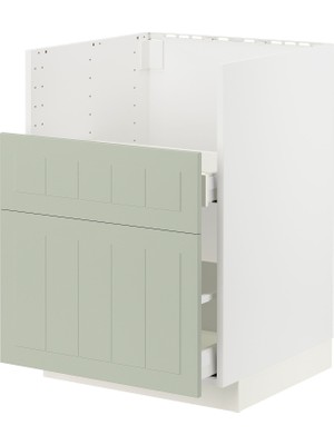 IKEA Modern Yeşil Eviye Dolabı 60X60 cm Iskandinav Tarzı Depolamalı Mutfak Dolabı - Ergonomik Sağlam Yapı Ahşap