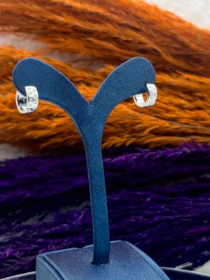 Livora Jewelry 925 Ayar Gümüş Zirkon Taşlı Halka Yıldız Lüks Kadın Küpe