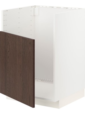 IKEA Modern Kahverengi Eviye Dolabı 60X60 cm Iskandinav Tarzı Depolamalı Mutfak Dolabı - Ergonomik Sağlam Yapı Ahşap