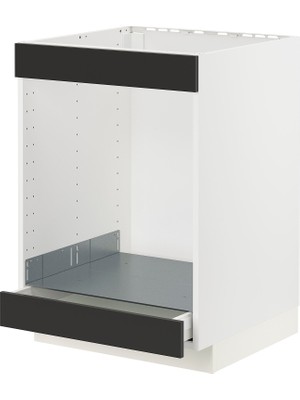 IKEA Modern Antrasit Ankastre Fırın Dolabı 60X60 cm Iskandinav Tarzı Depolamalı Mutfak Dolabı - Ergonomik Sağlam Yapı Ahşap