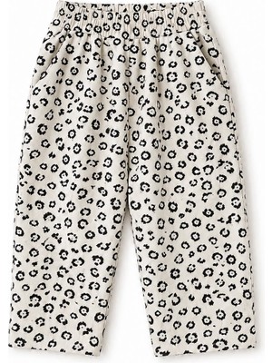 Yiğit Butik Kız Çocuk Desenli Beli Lastikli Cepli Bol Paça Pantolon