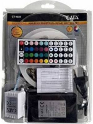 Cata 10 Çip RGB Led Şerit İç Mekan Trafolu Kumandalı CT-4558