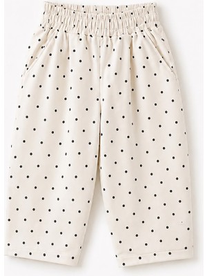 Yiğit Butik Kız Çocuk Desenli Beli Lastikli Cepli Bol Paça Pantolon