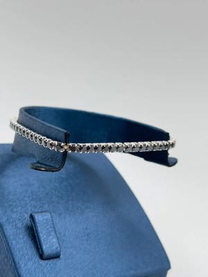 Livora Jewelry 925 Ayar Gümüş Oniks Taşlı Misinalı Esnek Kadın Bileklik