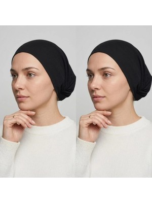 Flora Tekstil Önü Dikişsiz Hazır Pratik Geçmeli Düz Boru Bone