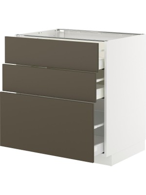 IKEA Modern Kahverengi Çekmeceli Alt Dolap 60X60 cm Iskandinav Tarzı Depolamalı Mutfak Dolabı - Ergonomik Sağlam Yapı Ahşap