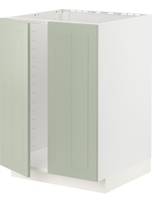 IKEA Modern Yeşil Eviye Dolabı 60X60 cm Iskandinav Tarzı Depolamalı Mutfak Dolabı - Ergonomik Sağlam Yapı Ahşap