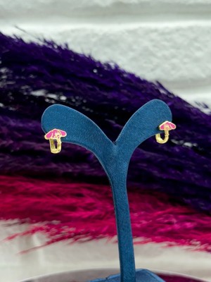 Livora Jewelry 925 Ayar Gümüş Pembe Mineli Fil Necati Zarif Çocuk Küpe