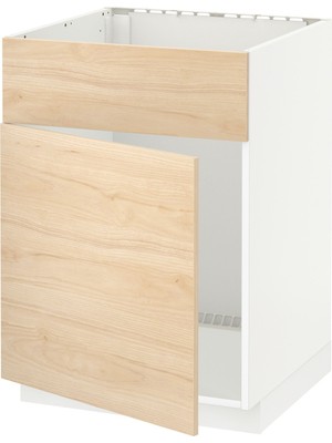 IKEA Modern Beyaz Eviye Dolabı 60X60 cm Iskandinav Tarzı Depolamalı Mutfak Dolabı - Ergonomik Sağlam Yapı Ahşap