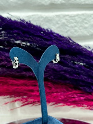 Livora Jewelry 925 Ayar Gümüş Panda Zarif Çocuk Küpe