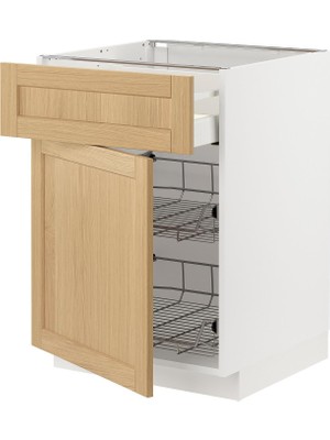 IKEA Modern Beyaz Çekmeceli Alt Dolap 60X60 cm Iskandinav Tarzı Depolamalı Mutfak Dolabı - Ergonomik Sağlam Yapı Ahşap