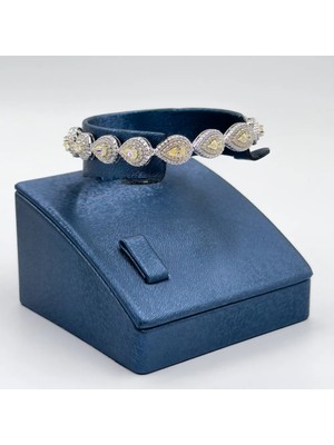 Livora Jewelry 925 Ayar Gümüş Sitrin Taşlı Damla Kadın Bileklik