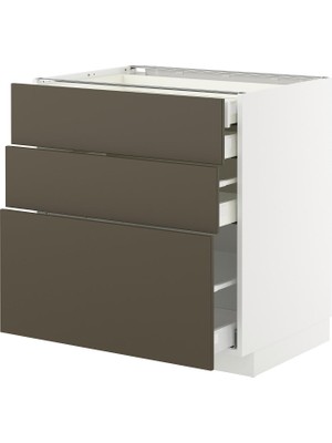 IKEA Modern Kahverengi Çekmeceli Alt Dolap 60X60 cm Iskandinav Tarzı Depolamalı Mutfak Dolabı - Ergonomik Sağlam Yapı Ahşap