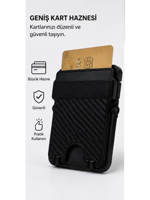 Azurtech Md-32 Magsafe Uyumlu Telefon Kartlık – Güçlü Mıknatıslı Cüzdan, Telefon Tutacağı ve Kartlık