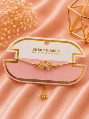 Yasel Takı & Çanta Kelebek Figürlü Kadın  Zirkon Bileklik