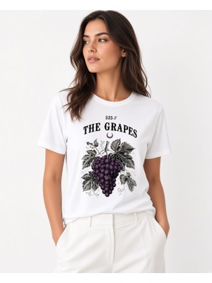 525 Üzüm Baskılı Oversize Unisex T-Shirt