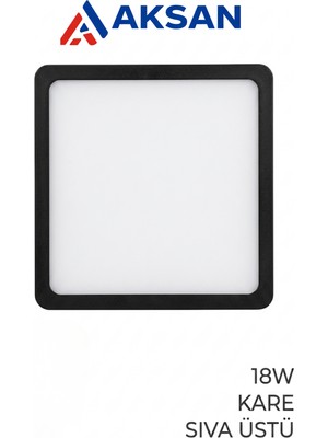 Cata CT-5236 18W Sıva Üstü Kare LED Panel Siyah Kasa Beyaz Işık 6400K 1900 Lümen 21X21 cm Tavan Armatürü