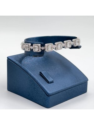 Livora Jewelry 925 Ayar Gümüş Pırlanta Montür Baget Kesim Zirkon Taşlı Kadın Bileklik