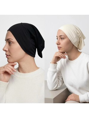 Flora Tekstil Önü Dikişsiz Hazır Pratik Geçmeli Düz Boru Bone