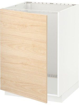 IKEA Modern Beyaz Eviye Dolabı 60X60 cm Iskandinav Tarzı Depolamalı Mutfak Dolabı - Ergonomik Sağlam Yapı Ahşap
