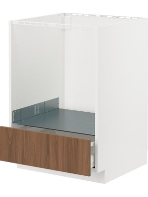IKEA Modern Kahverengi Ankastre Fırın Dolabı 60X60 cm Iskandinav Tarzı Depolamalı Mutfak Dolabı - Ergonomik Sağlam Yapı Ahşap