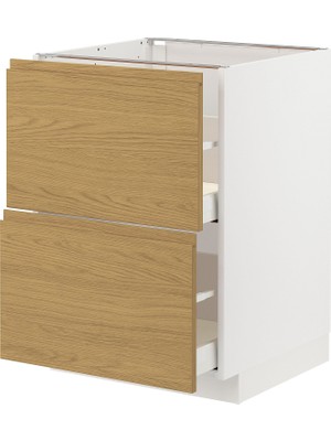 IKEA Modern Beyaz Çekmeceli Alt Dolap 60X60 cm Iskandinav Tarzı Depolamalı Mutfak Dolabı - Ergonomik Sağlam Yapı Ahşap
