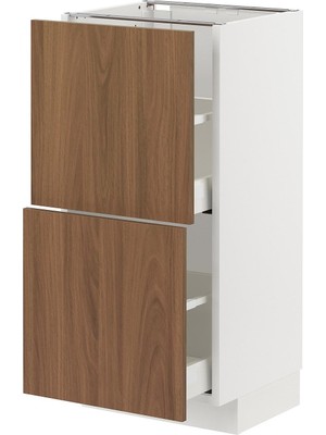 IKEA Modern Kahverengi Çekmeceli Alt Dolap 60X60 cm Iskandinav Tarzı Depolamalı Mutfak Dolabı - Ergonomik Sağlam Yapı Ahşap