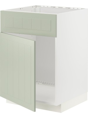 IKEA Modern Yeşil Eviye Dolabı 60X60 cm Iskandinav Tarzı Depolamalı Mutfak Dolabı - Ergonomik Sağlam Yapı Ahşap