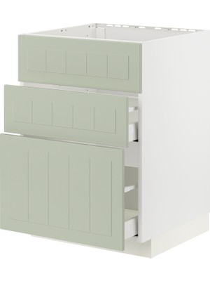 IKEA Modern Yeşil Eviye Dolabı 60X60 cm Iskandinav Tarzı Depolamalı Mutfak Dolabı - Ergonomik Sağlam Yapı Ahşap