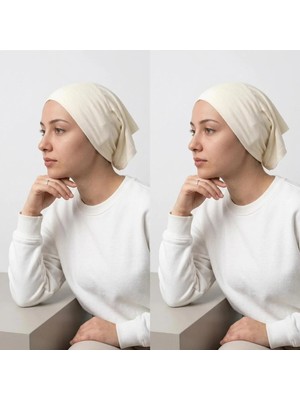 Flora Tekstil Önü Dikişsiz Hazır Pratik Geçmeli Düz Boru Bone
