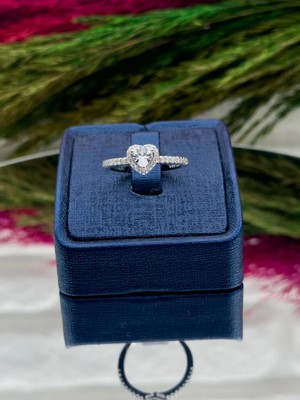 Livora Jewelry 925 Ayar Gümüş Zirkon Taşlı Kalp Lüks Kadın Yüzük