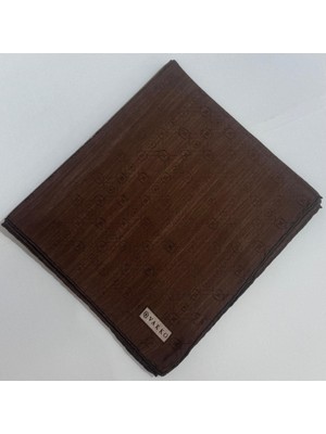 Vakko Monogram Pamuk Ipek Eşarp 3000655-KIZIL Kahve