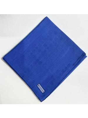 Vakko Monogram Pamuk Ipek Eşarp 3000655-SAKS Mavi
