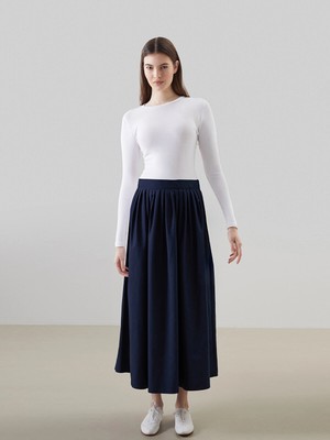 LC Waikiki Lcw Modest Lacivert Loose Fit Kadın Kloş Etek