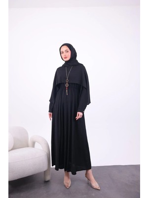 Afili Butik Kolye Detayli Beli Lastikli Elbise