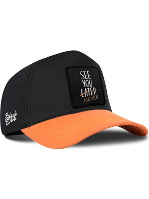 BlackBörk See You Later Never Logolu Kiremit-Siyah Beyzbol Premium Şapka
