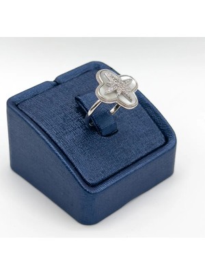 Livora Jewelry 925 Ayar Gümüş Sedef Taşlı Kuzey Yıldızı Kadın Yüzük