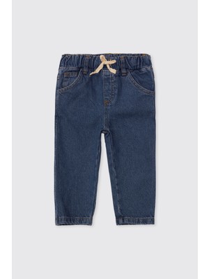 Panço Erkek Bebek Beli Lastikli Lacivert Kot Pantolon