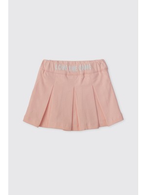 Panço Kız Bebek Açık Pembe Örme Etek