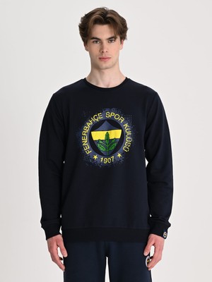 Fenerbahçe Sarı Lacivert Tribün Tramlı Logo Erkek Sweatshirt