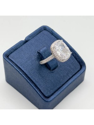 Livora Jewelry 925 Ayar Gümüş Baget Kesim Zirkon Taşlı Tamtur Kadın Yüzük