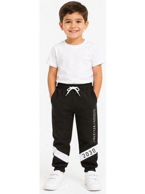 Mışıl Erkek Çocuk /kız Çocuk 2030 Desenli Siyah Renk Jogger Eşofman Altı