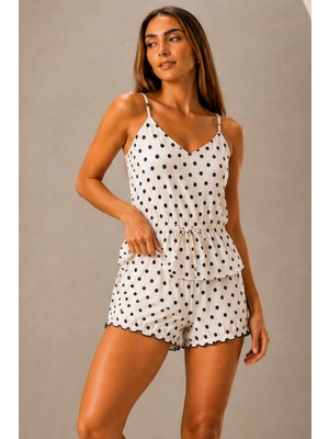Fit Women Kadın Tüylenmez Viskoz 2 Parça Beyaz Pijama Takımı