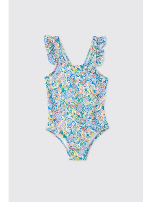 Panço Littemare Kız Bebek Upf 40+ Uv Korumalı Saks Mayo