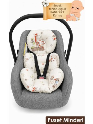 mordesign Ortopedik Bebek Puset Minderi, Pamuklu Kumaş, Animal Serisi