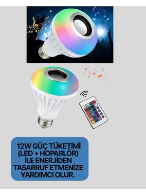 Art3 Collection Bluetooth Hoparlörlü LED Ampul – 12W Enerji Tasarruflu