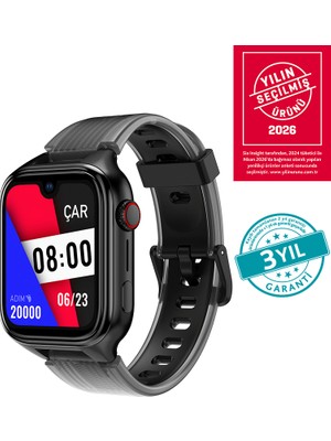 Ttec Kidi Pro AMOLED Ekranlı GPS 4G Sim Kartlı Akıllı Çocuk Saati Panter Siyahı 2KSW03