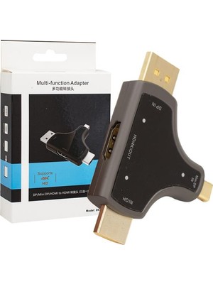 Mini Dp+Dp+Hdmı To HDMI 4K Çevirici