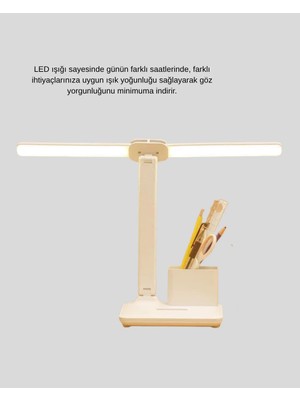 Kısılabilir LED Masa Lambası – Kalemlik ve Telefon Standlı, Göz Yormayan Işık Yeni Nesil